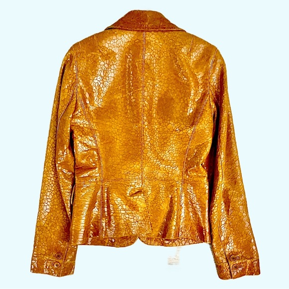 LAUNDRY Embossed Leather Fitted Blazer Jacket S - Picture 10 of 12